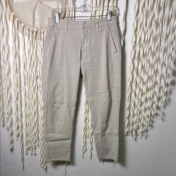 Frank & Eileen Tan Hemp Blend Cropped Wicklow Trouser Size 0 - Picture 2 of 8